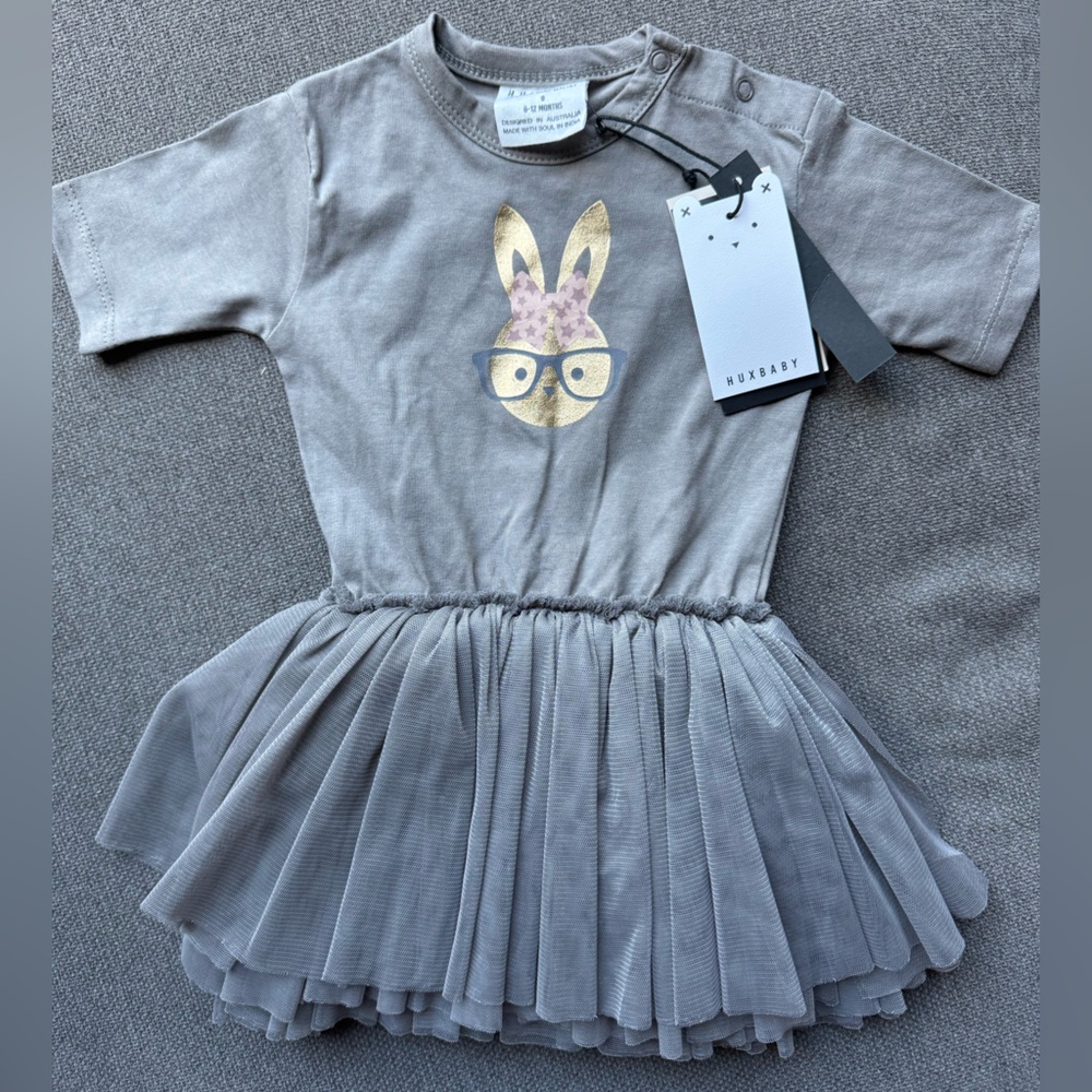 SOLD: NWT HuxBaby Bunny Ballet Onesie Dress • Size 6-12 Months • Tulle
